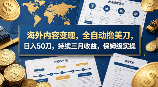海外内容变现，全自动撸美刀，日入50刀，持续三月收益，保姆级实操【揭秘】 - 91副业网-91副业网