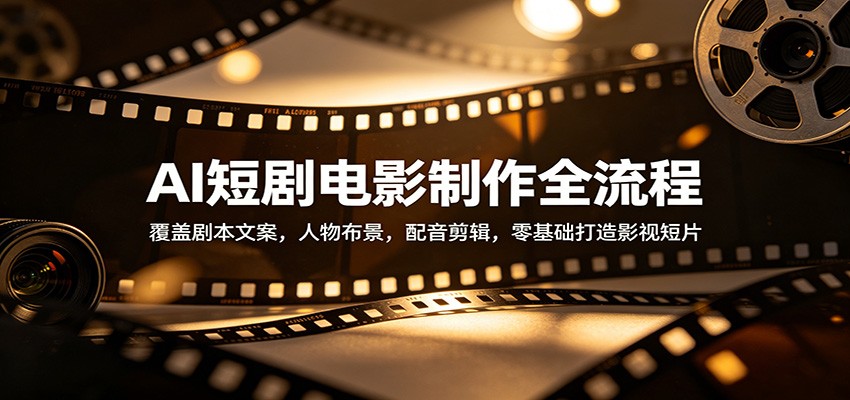 AI短剧电影制作全流程：覆盖剧本文案，人物布景，配音剪辑，零基础打造影视短片 - 91副业网-91副业网