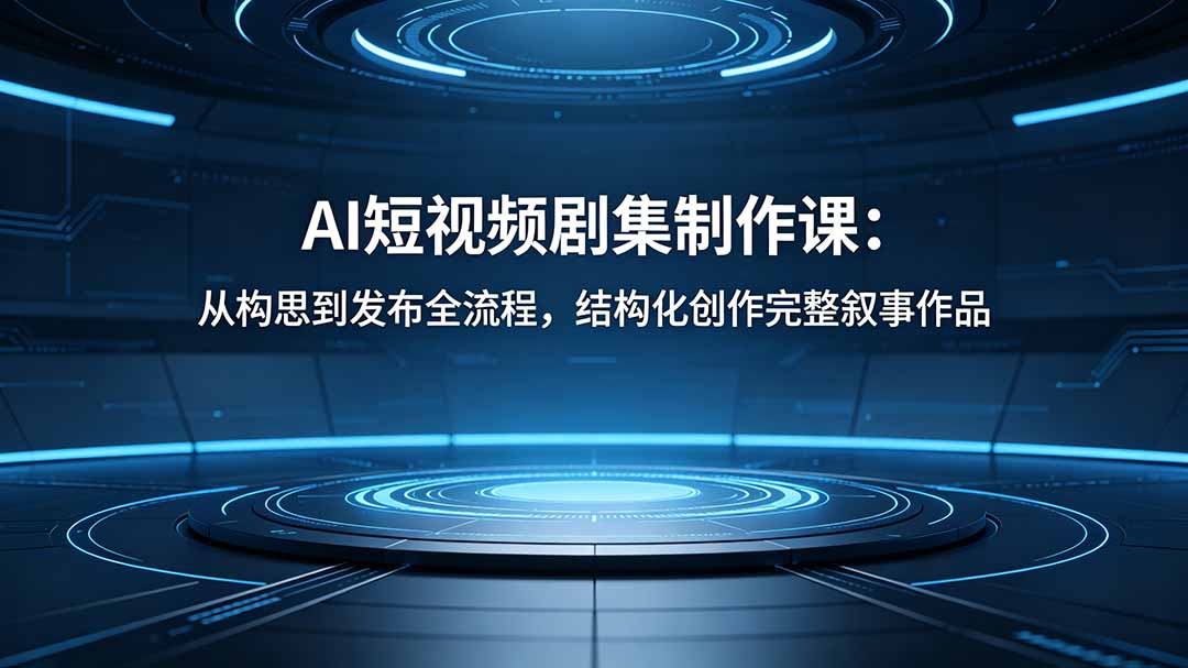 AI短视频剧集制作课：从构思到发布全流程，结构化创作完整叙事作品 - 91副业网-91副业网