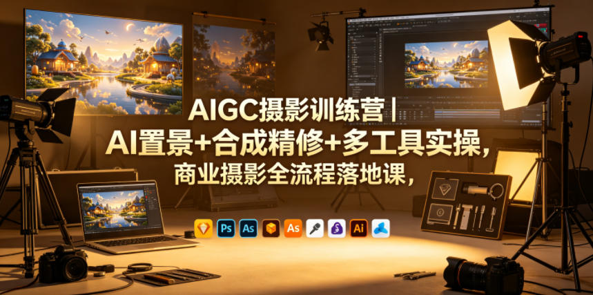AIGC摄影训练营｜AI置景+合成精修+多工具实操，商业摄影全流程落地课 - 91副业网-91副业网