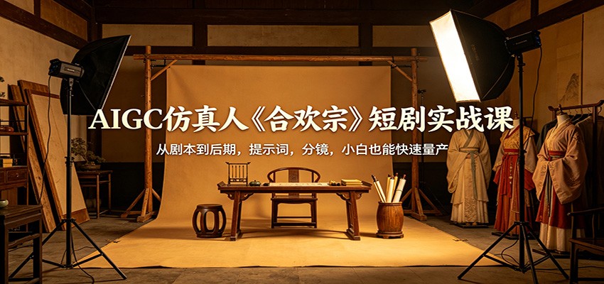 AIGC仿真人《合欢宗》短剧实战课：从剧本到后期，提示词，分镜，小白也能快速量产 - 91副业网-91副业网