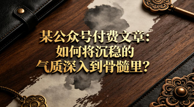 某公众号付费文章：如何将沉稳的气质深入到骨髓里？-91副业网