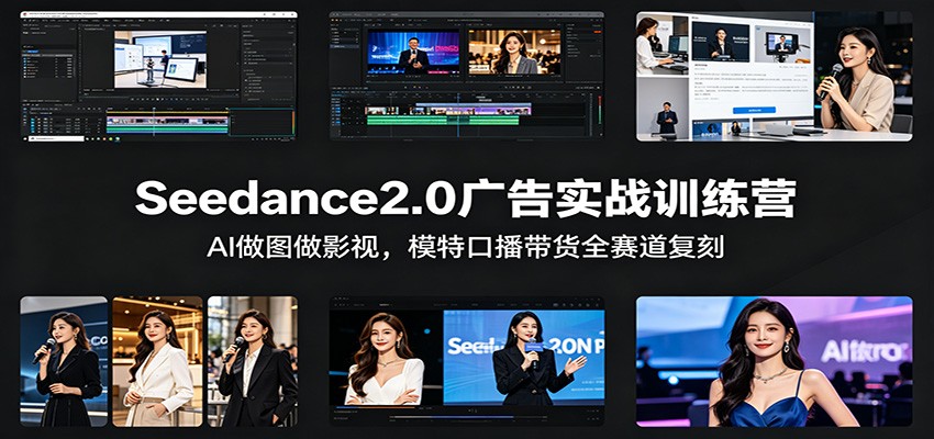 Seedance2.0广告实战训练营：AI做图做影视，模特口播带货全赛道复刻 - 91副业网-91副业网