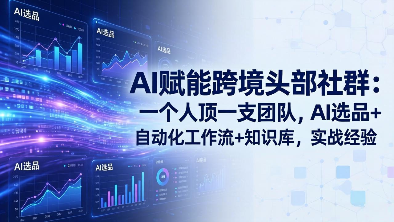 AI赋能跨境头部社群-更新5月：一个人顶一支团队，AI选品+自动化工作流+知识库，实战经验-91副业网