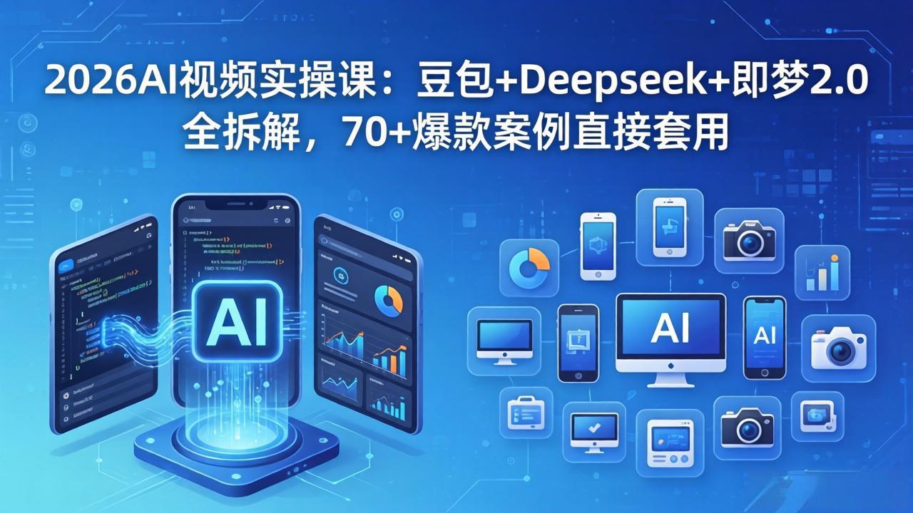 2026AI视频实操课：豆包+Deepseek+即梦2.0全拆解，70+爆款案例直接套用 - 91副业网-91副业网