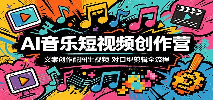 AI音乐短视频创作营：文案创作配图生视频，对口型剪辑全流程-91副业网