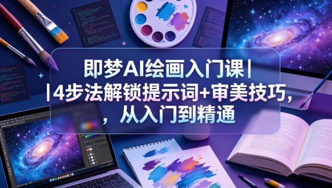 即梦AI绘画入门课｜4步法解锁提示词+审美技巧，从入门到精通-91副业网