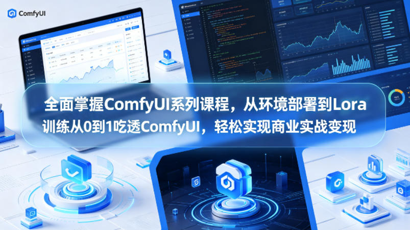 全面掌握ComfyUI系列课程，从环境部署到Lora训练从0到1吃透ComfyUI，轻松实现商业实战变现-91副业网
