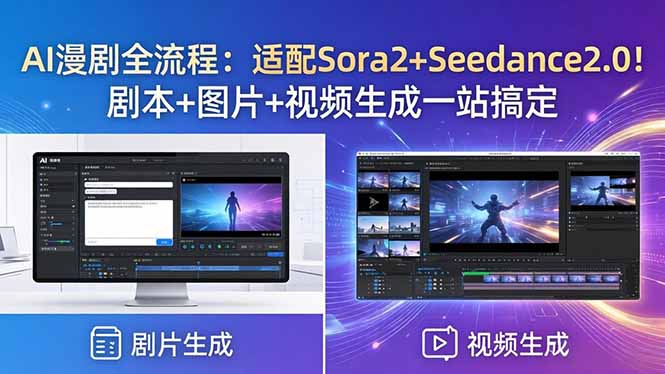 AI漫剧全流程：适配Sora2+Seedance2.0！剧本+图片+视频生成一站搞定 - 91副业网-91副业网