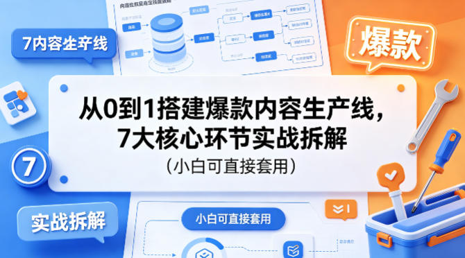 从0到1搭建爆款内容生产线，7大核心环节实战拆解(小白可直接套用)-91副业网