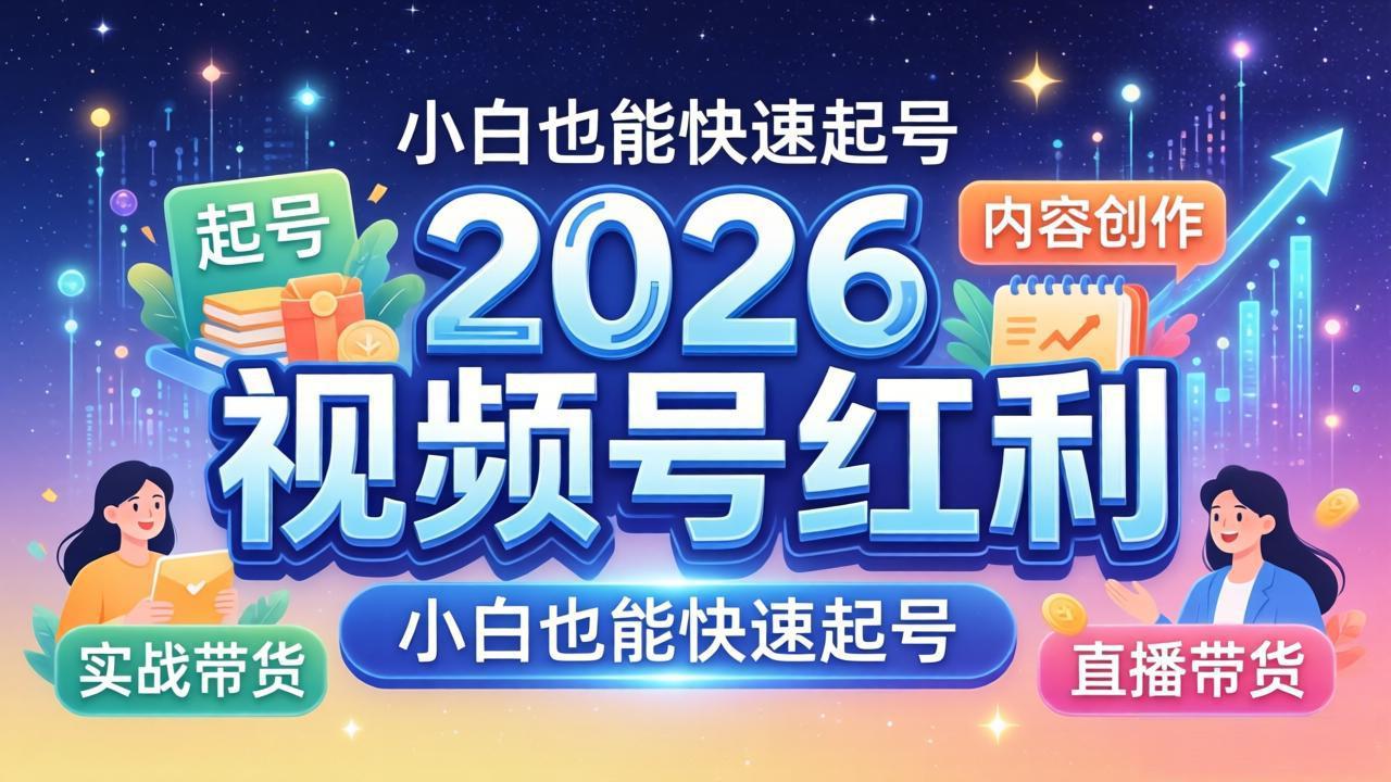 2026视频号红利实战营，大佬亲授起号、内容、直播、IP、投流、私域、矩阵全套落地打法 - 91副业网-91副业网