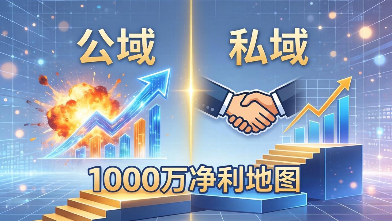 公域玩命出爆款，私域悄悄做成交：这套AI内训课，2026给你打通1000万净利的地图 - 91副业网-91副业网