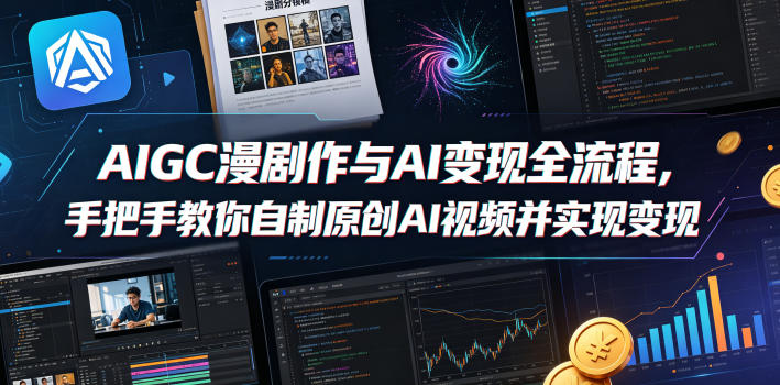 AIGC漫剧创作与AI变现全流程，手把手教你自制原创AI视频并实现变现-91副业网