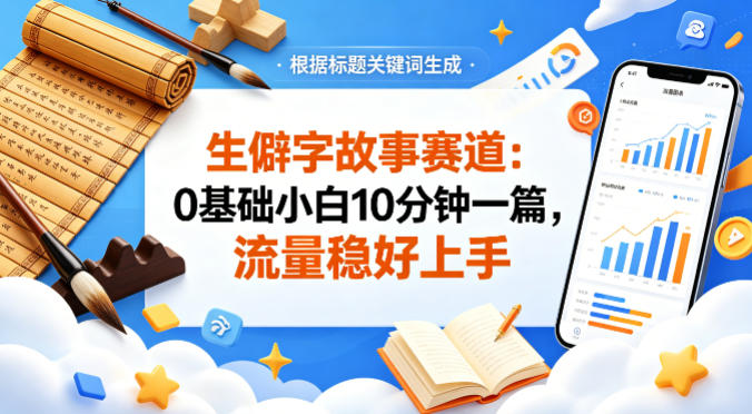 公众号流量主——生僻字故事赛道，流量稳，好上手，0基础小白也能10分钟一篇-91副业网