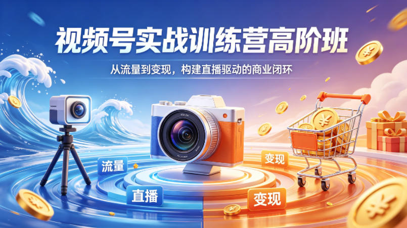视频号实战训练营高阶班，从流量到变现，构建直播驱动的商业闭环(26年4月) - 91副业网-91副业网