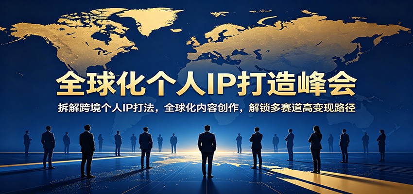 全球化个人IP打造峰会：拆解跨境个人IP打法，全球化内容创作，解锁多赛道高变现路径 - 91副业网-91副业网