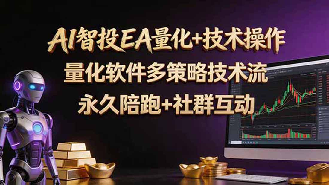 AI智投EA量化操作技术训练营，软件自动操作，简单学习轻松上入手日入30-100U - 91副业网-91副业网