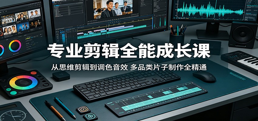 专业剪辑全能成长课：从思维剪辑到调色音效，多品类片子制作全精通-91副业网
