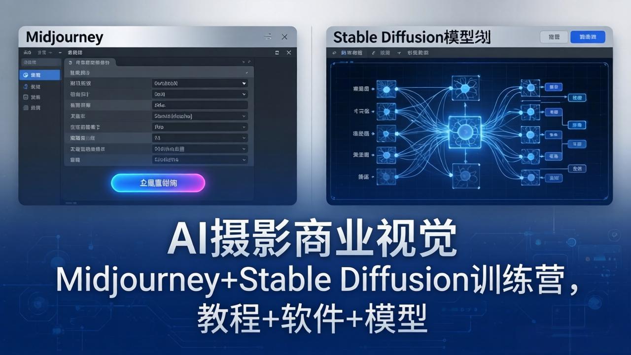 AI摄影商业视觉Midjourney+Stable Diffusion训练营，教程+软件+模型 - 91副业网-91副业网