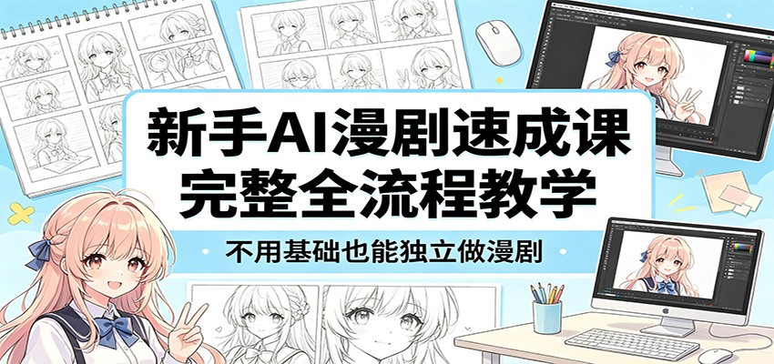新手AI漫剧速成课：完整全流程教学，不用基础也能独立做漫剧 - 91副业网-91副业网