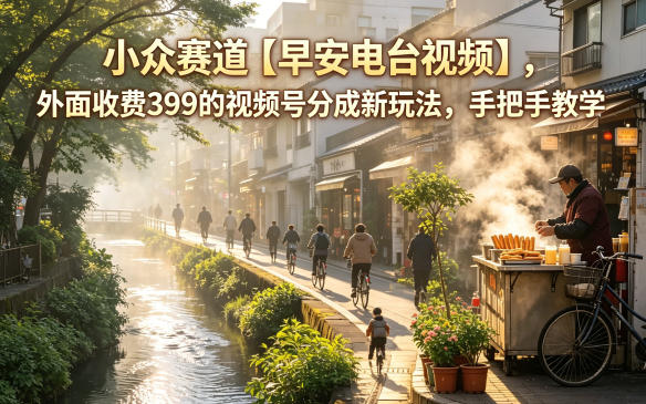 小众赛道【早安电台视频】，外面收费399的视频号分成新玩法，手把手教学 - 91副业网-91副业网