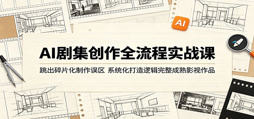 AI剧集创作全流程实战课：跳出碎片化制作误区，系统化打造逻辑完整成熟影视作品-91副业网