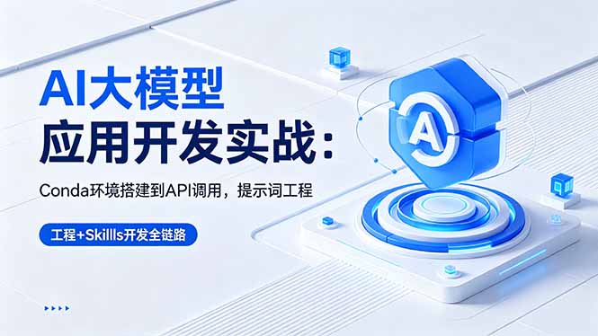 AI 大模型应用开发实战：Conda环境搭建到API调用，提示词工程+Skills开发全链路 - 91副业网-91副业网