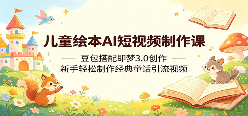 儿童绘本AI短视频制作课：豆包搭配即梦3.0创作，新手轻松制作经典童话引流视频 - 91副业网-91副业网
