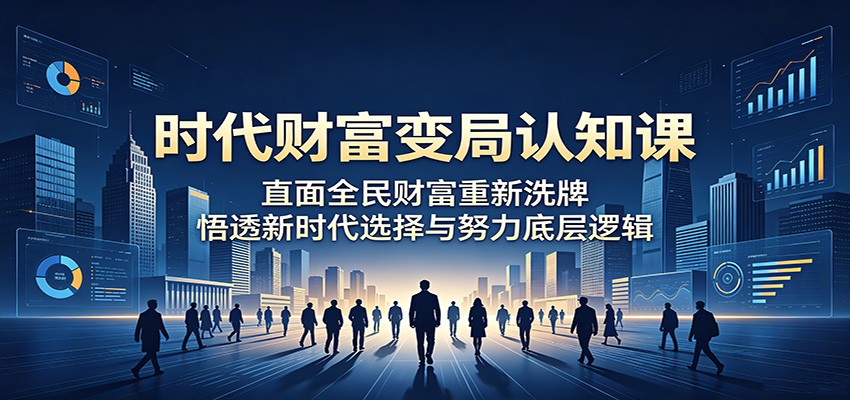 时代财富变局认知课：直面全民财富重新洗牌，悟透新时代选择与努力底层逻辑-91副业网