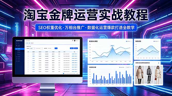 2026 淘宝金牌运营实战教程，SEO权重优化万相台推广，数据化运营爆款打造全教学 - 91副业网-91副业网