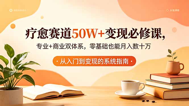 疗愈赛道50W+变现必修课，专业+商业双体系，零基础也能月入数十万 - 91副业网-91副业网