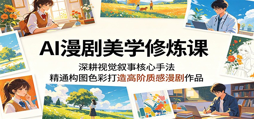 AI漫剧美学修炼课：深耕视觉叙事核心手法，精通构图色彩打造高阶质感漫剧作品-91副业网