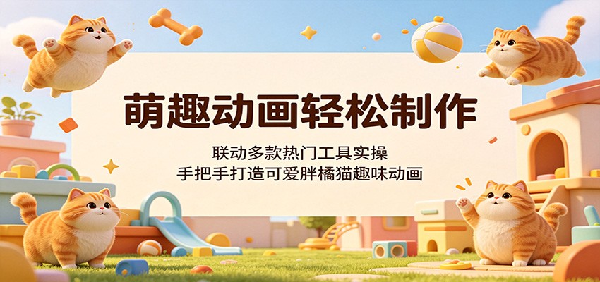 萌趣动画轻松制作，联动多款热门工具实操，手把手打造可爱胖橘猫趣味动画 - 91副业网-91副业网