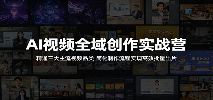 AI视频全域创作实战营：精通三大主流视频品类，简化制作流程实现高效批量出片 - 91副业网-91副业网