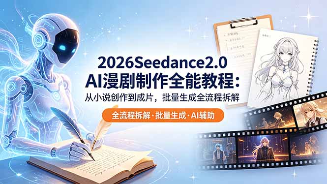 2026Seedance2.0 AI制作全能教程：从小说创作到成片，批量生成全流程拆解 - 91副业网-91副业网
