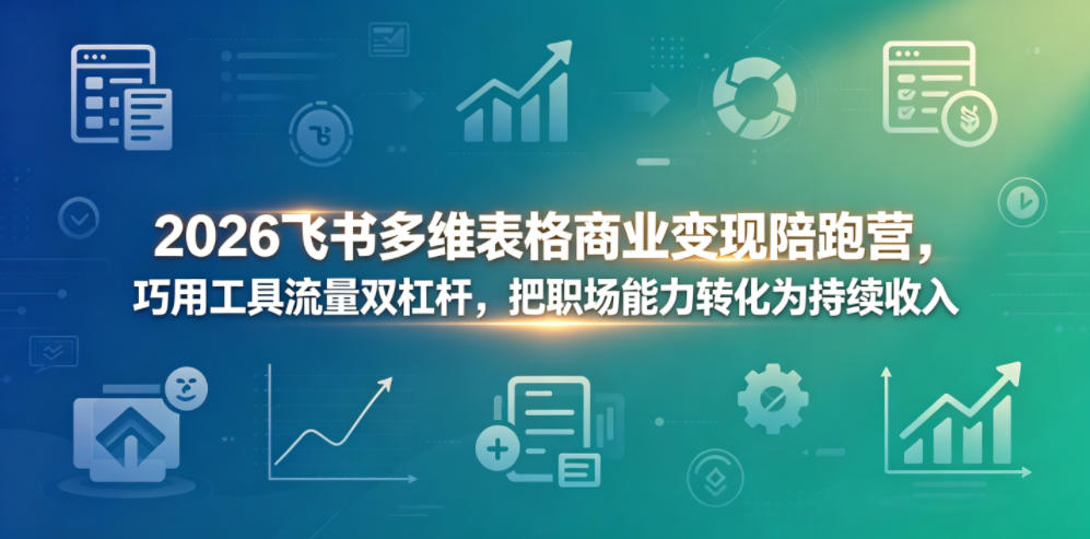 2026飞书多维表格商业变现陪跑营,巧用工具流量双杠杆,把职场能力转化为持续收入-91副业网