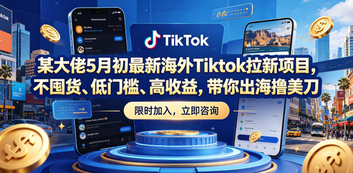 某大佬5月初最新海外Tiktok拉新项目，不囤货、低门槛、高收益，带你出海撸美刀 - 91副业网-91副业网