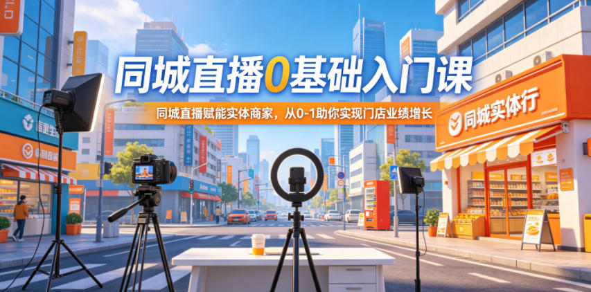 同城直播0基础入门课，同城直播赋能实体商家，从0-1助你实现门店业绩增长 - 91副业网-91副业网