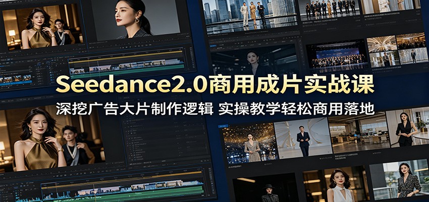 Seedance2.0商用成片实战课：深挖广告大片制作逻辑，实操教学轻松商用落地 - 91副业网-91副业网