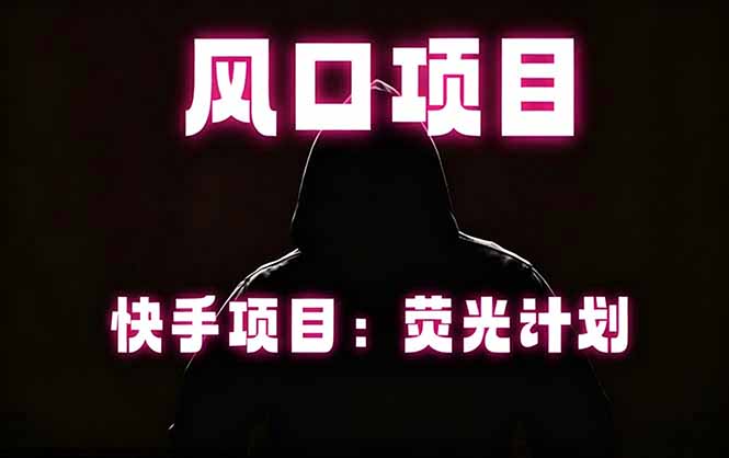 快手风口项目,荧光计划托管,长期稳定,适合批量做-91副业网