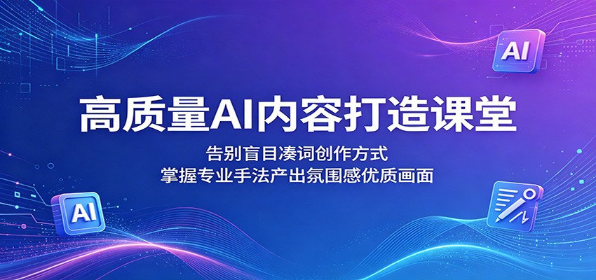 高质量AI内容打造课堂:告别盲目凑词创作方式,掌握专业手法产出氛围感优质画面-91副业网
