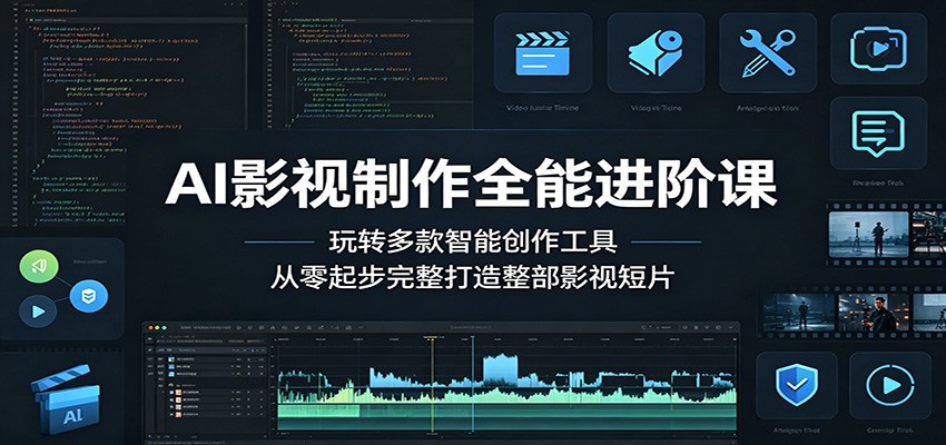 AI影视制作全能进阶课:玩转多款智能创作工具,从零起步完整打造整部影视短片-91副业网