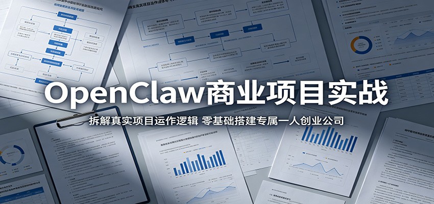 OpenClaw商业项目实战：拆解真实项目运作逻辑，零基础搭建专属一人创业公司 - 91副业网-91副业网