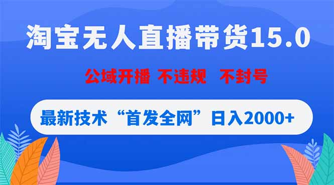 淘宝无人直播带货15.0，不封号，不违规，公域玩法，首发全网日入2000+ - 91副业网-91副业网