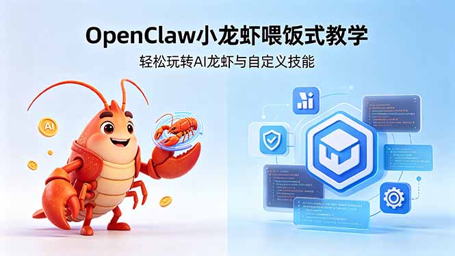 不用懂技术！OpenClaw小龙虾喂饭式教学，轻松玩转AI龙虾与自定义技能 (5月22更新 - 91副业网-91副业网