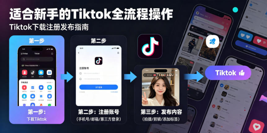 Tiktok下载注册发布,适合新手的Tiktok全流程操作-91副业网