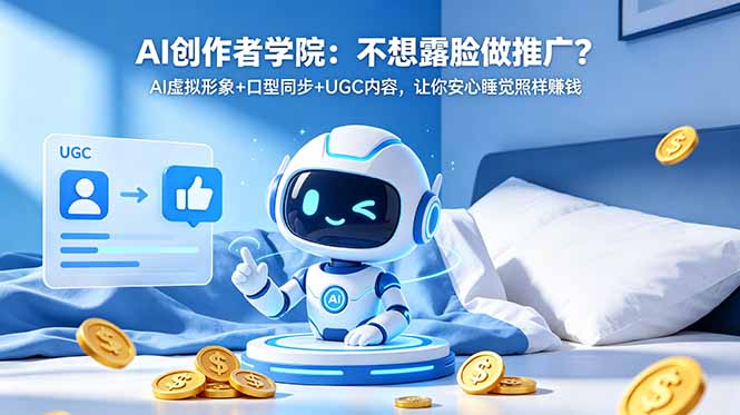AI创作者学院：不想露脸做推广？AI虚拟形象+口型同步+UGC内容，让你安心睡觉照样赚钱 - 91副业网-91副业网