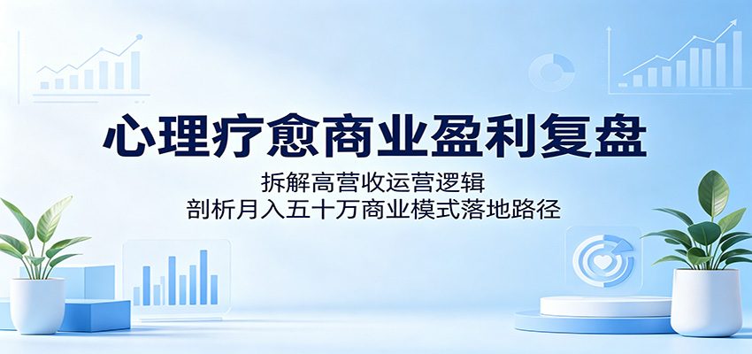 心理疗愈商业盈利复盘:拆解高营收运营逻辑,剖析月入五十万商业模式落地路径-91副业网