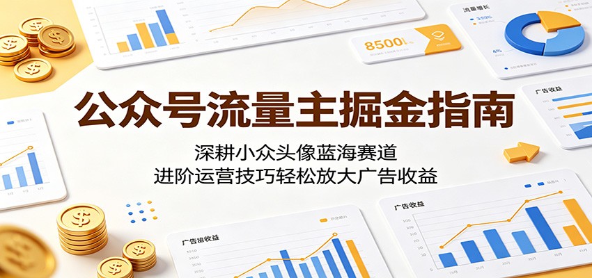公众号流量主掘金指南:深耕小众头像蓝海赛道,进阶运营技巧轻松放大广告收益-91副业网