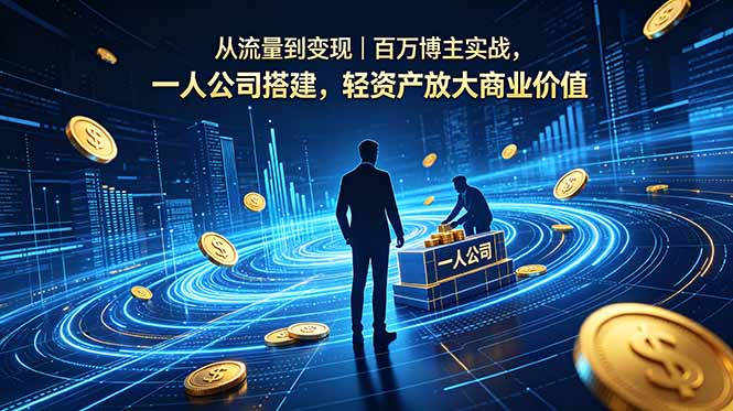 从流量到变现｜百万博主实战，一人公司搭建，轻资产放大商业价值-91副业网